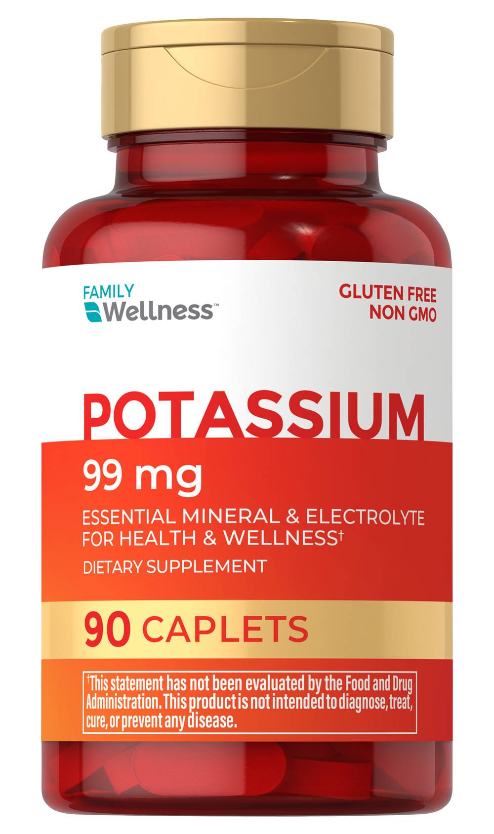 Family Wellness Potassium 99 mg Caplets (90 ct)