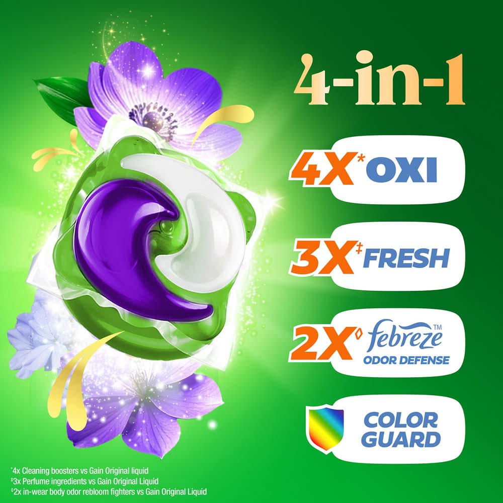 Gain Plus Flings Laundry Detergent Pods, Moonlight Breeze (18 ct)