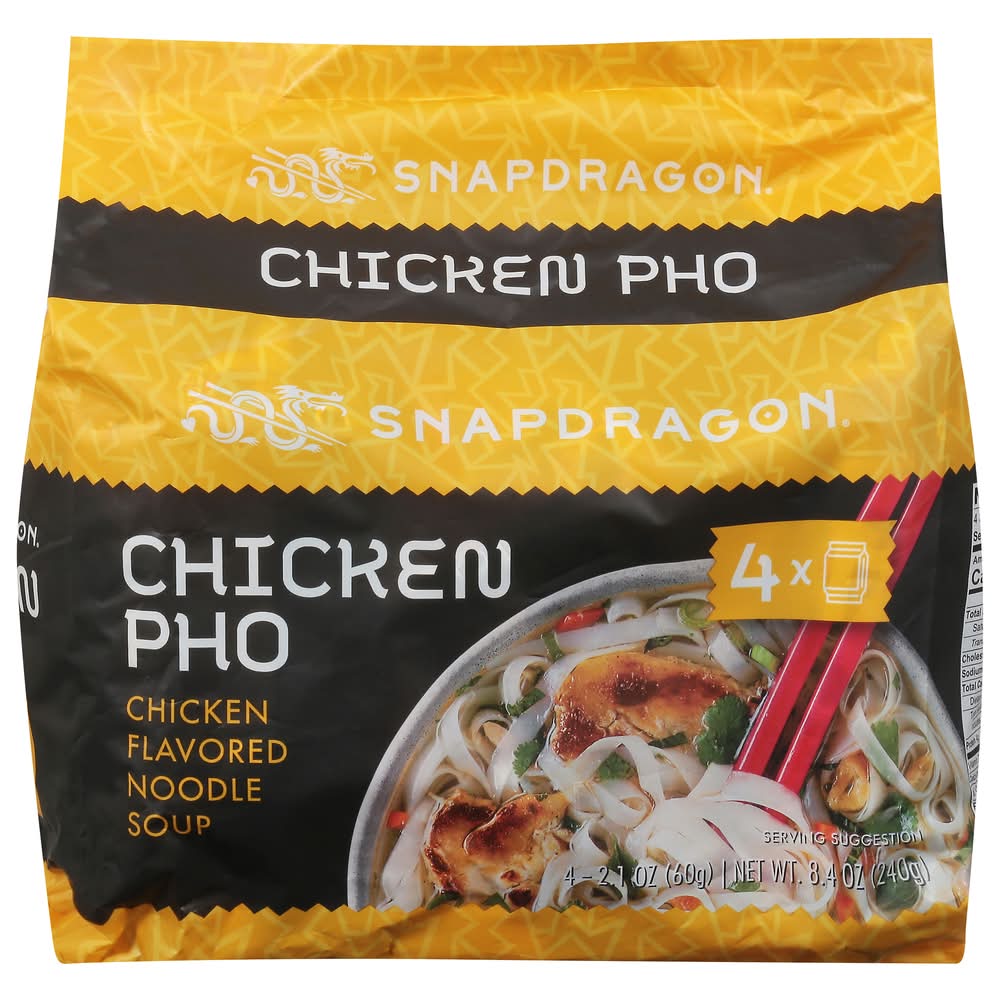 SnapDragon Pho Instant Noodle Packets, Chicken (2.1 oz, 4 ct)