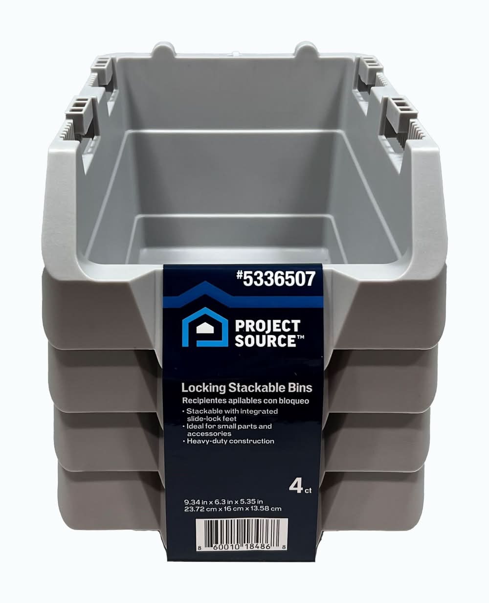 Project Source Click Bins 1-Compartment Plastic Small Parts Organizer