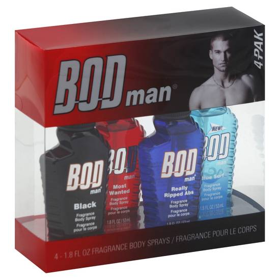 Bod Man Fragrance Body Sprays (4 ct)