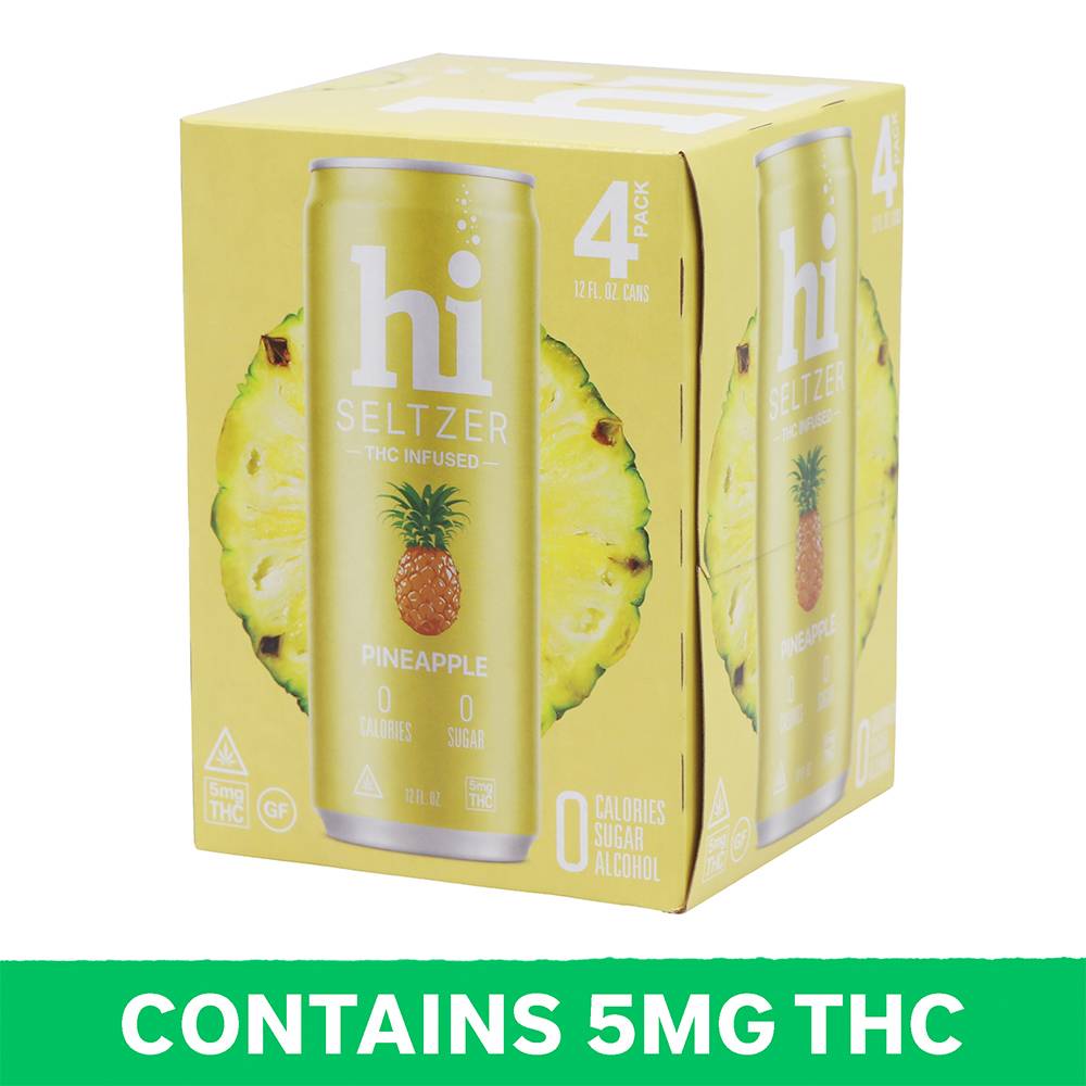 HI Pineapple 5mg Delta Seltzer (4 x 12 fl oz)