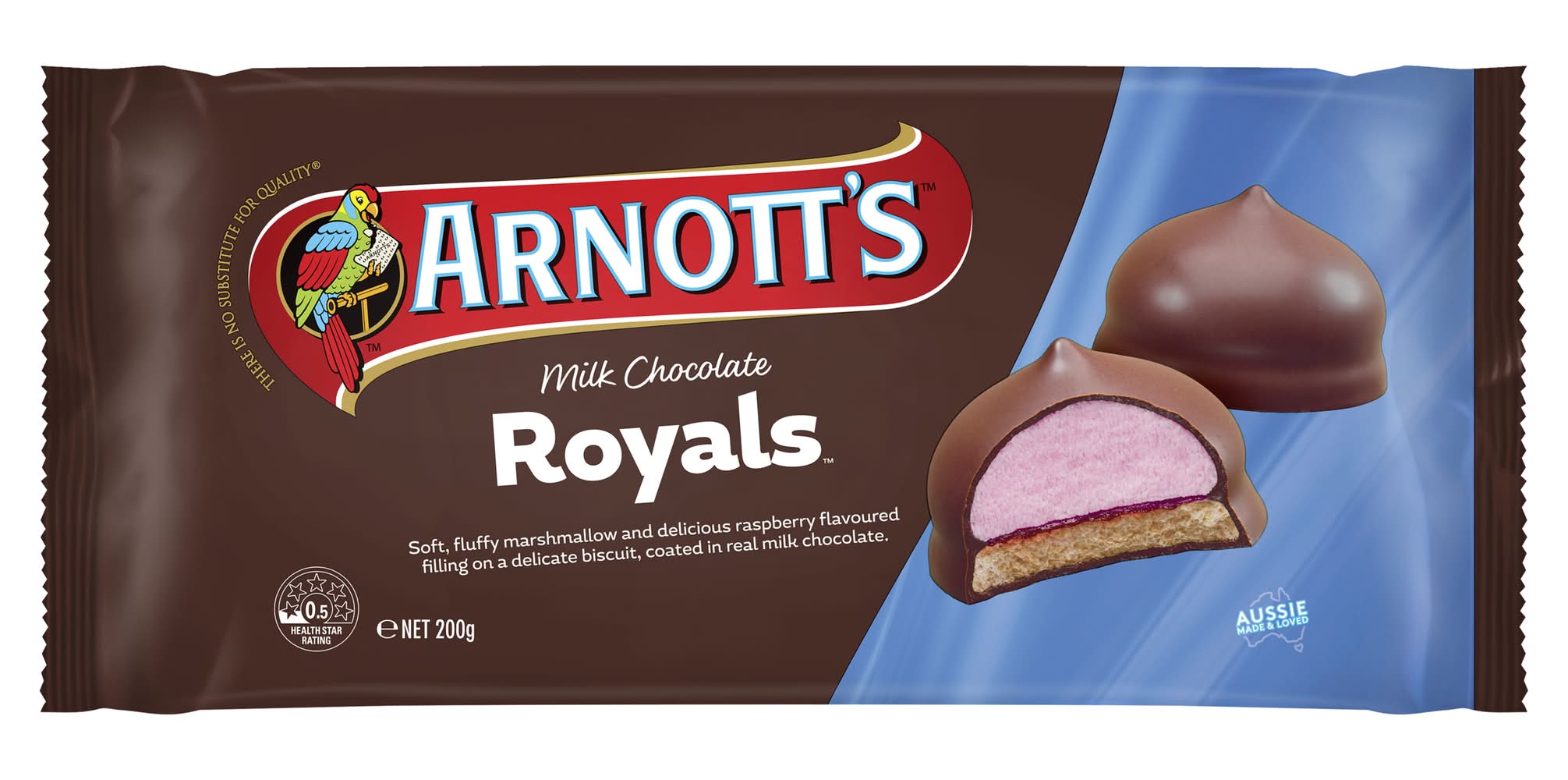 Arnott's Royals Milk Chocolate Biscuits, Raspberry (200g)