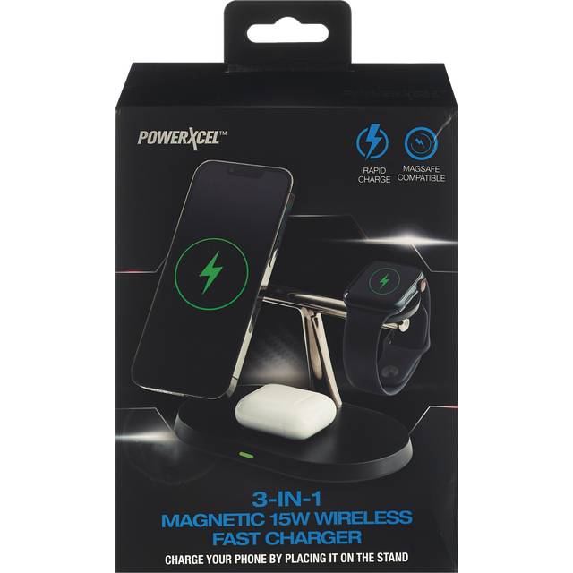 Powerxcel 3 in 1 Wireless 15w Fast Charger