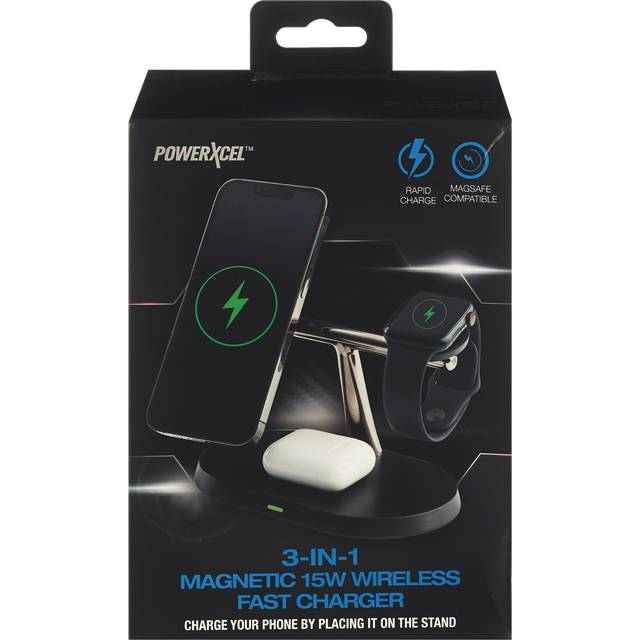 PowerXcel 3 In 1 Wireless 15w Fast Charger