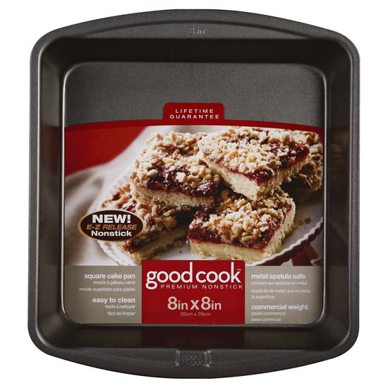 Good Cook Premium 8" X 8" Nonstick E-Z Release Square Cake Pan