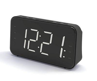 Black FM Portable Digital Alarm Clock Radio