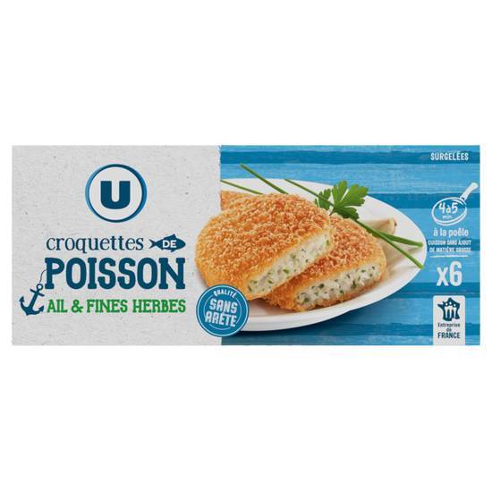 Les Produits U - Croquettes de poisson à l'ail et aux fines herbes