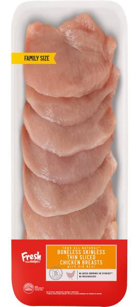 Meijer Boneless Skinless Thin Sliced Chicken Breasts Family pack