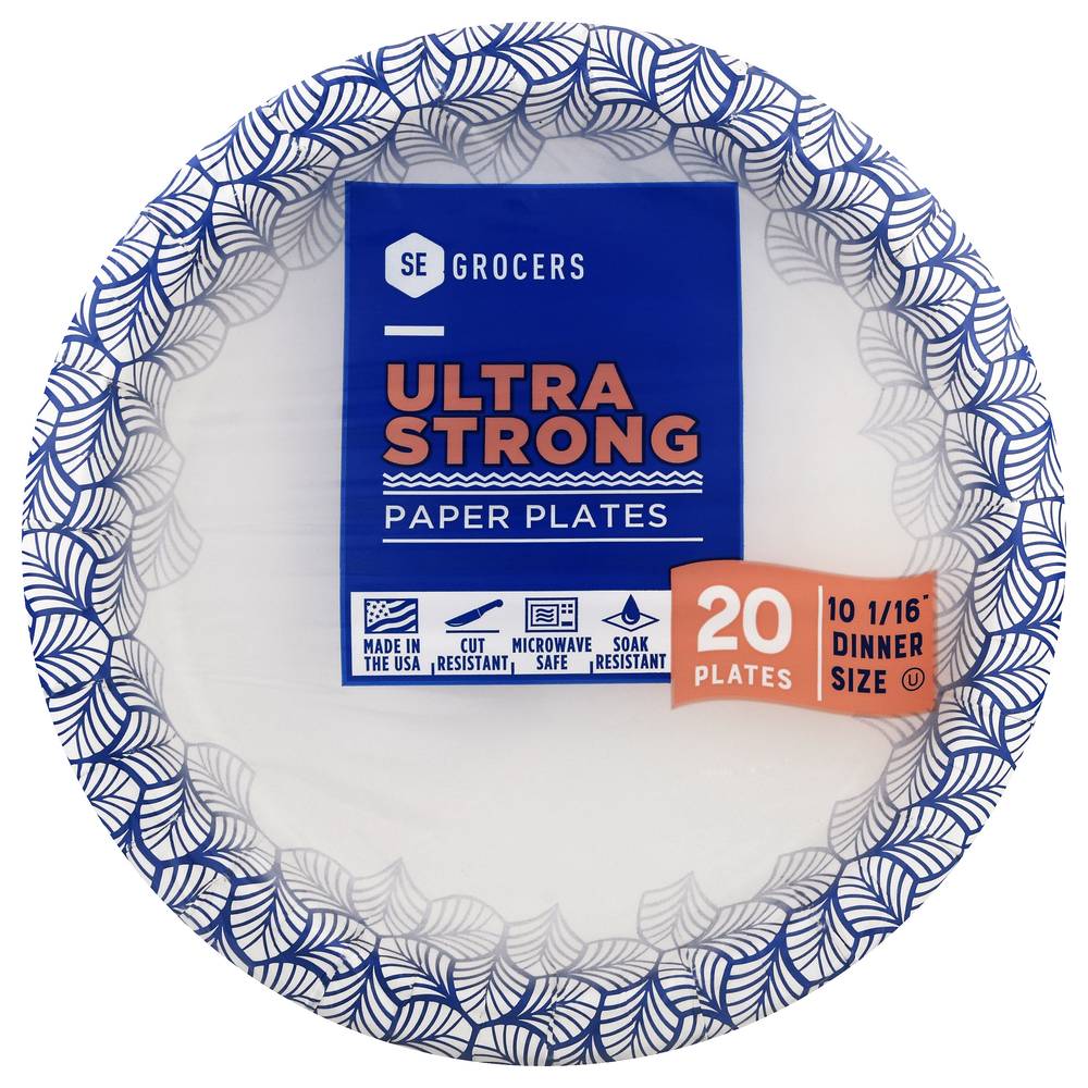 SE Grocers 10" Ultra Strong Paper Plates