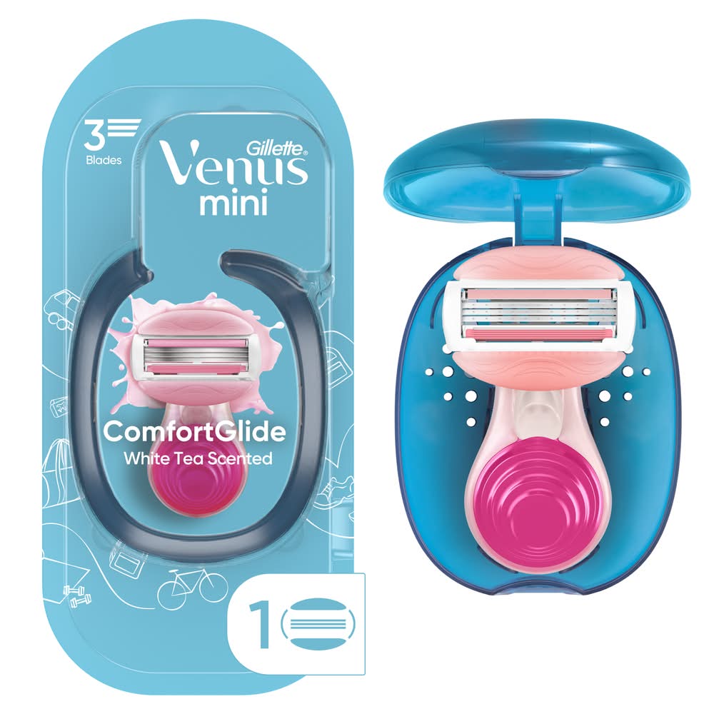 Gillette Venus Mini Razor With Comfortglide + 1 Refill & Case (0.06 oz)