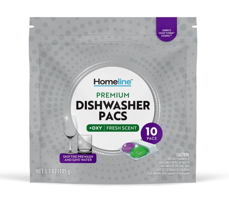 Homeline Fresh Premium Dishwasher Detergent Pacs (3.7 oz, 10 ct)