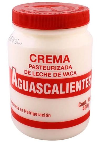 Aguascalientes · Crema pasteurizada de leche de vaca (480 g)