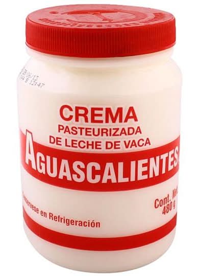 Aguascalientes · Crema pasteurizada de leche de vaca (480 g)
