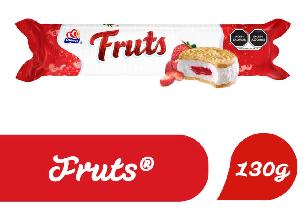 Gamesa · Fruts galletas con malvavisco con relleno, fresa (130 g)