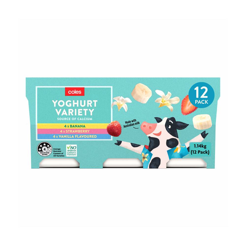 Coles Kids Yoghurt 1140g (12 pack)