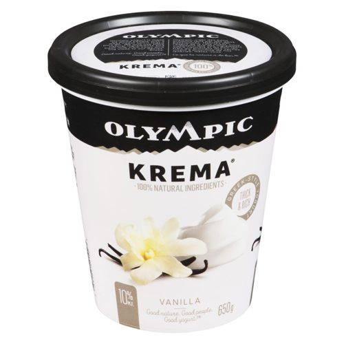 Olympic yogourt grec à la vanille krema (650g) - krema greek style yogurt vanilla (650 g)