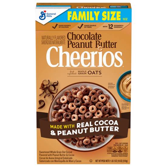 Cheerios Chocolate Peanut Butter Cereal Family Size (18 oz)