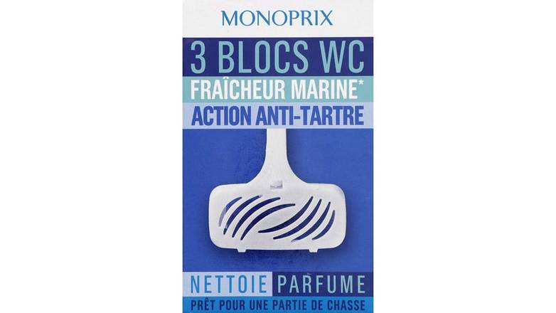 Monoprix - Blocs wc fraîcheur marine action anti-tartre