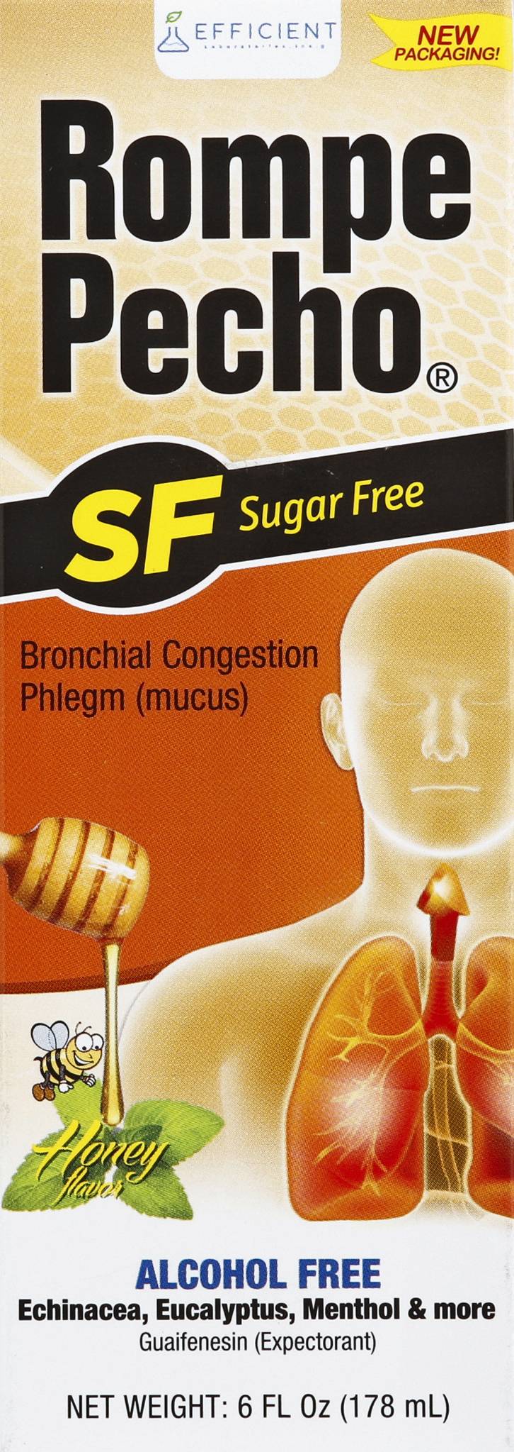 Rompe Pecho Sugar Free Honey Bronchial Congestion Relief (6 fl oz)