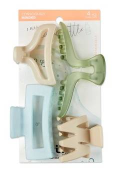 Scunci Consciously Minded Claw Clips (4 ct)