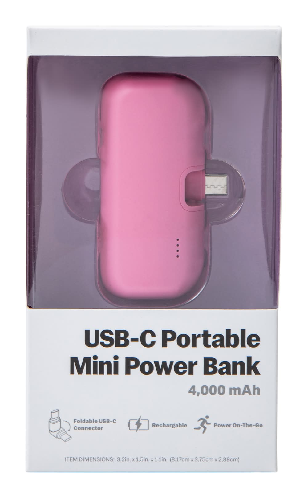 USB-C Portable Mini Power Bank 4000MAh Pink