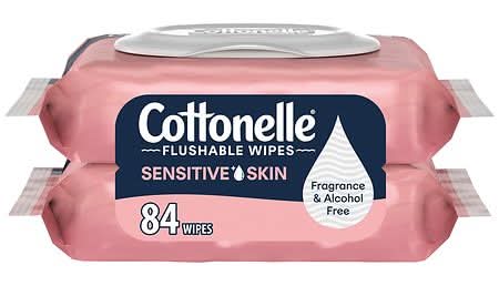 Cottonelle Fragrance Free Flip-Top Flushable Wet Wipes (2 x 42 ct)
