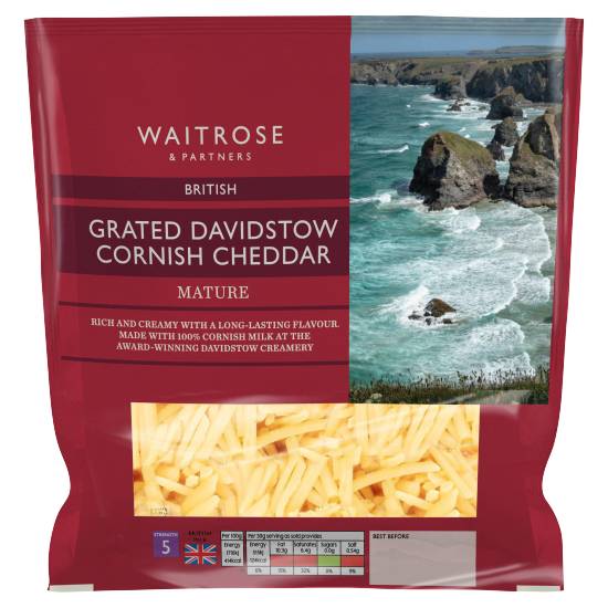 Waitrose & Partners British Grated Davidstow Cornish Cheddar Mature Cheese