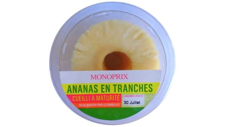 Monoprix Ananas en tranches La barquette de 350g