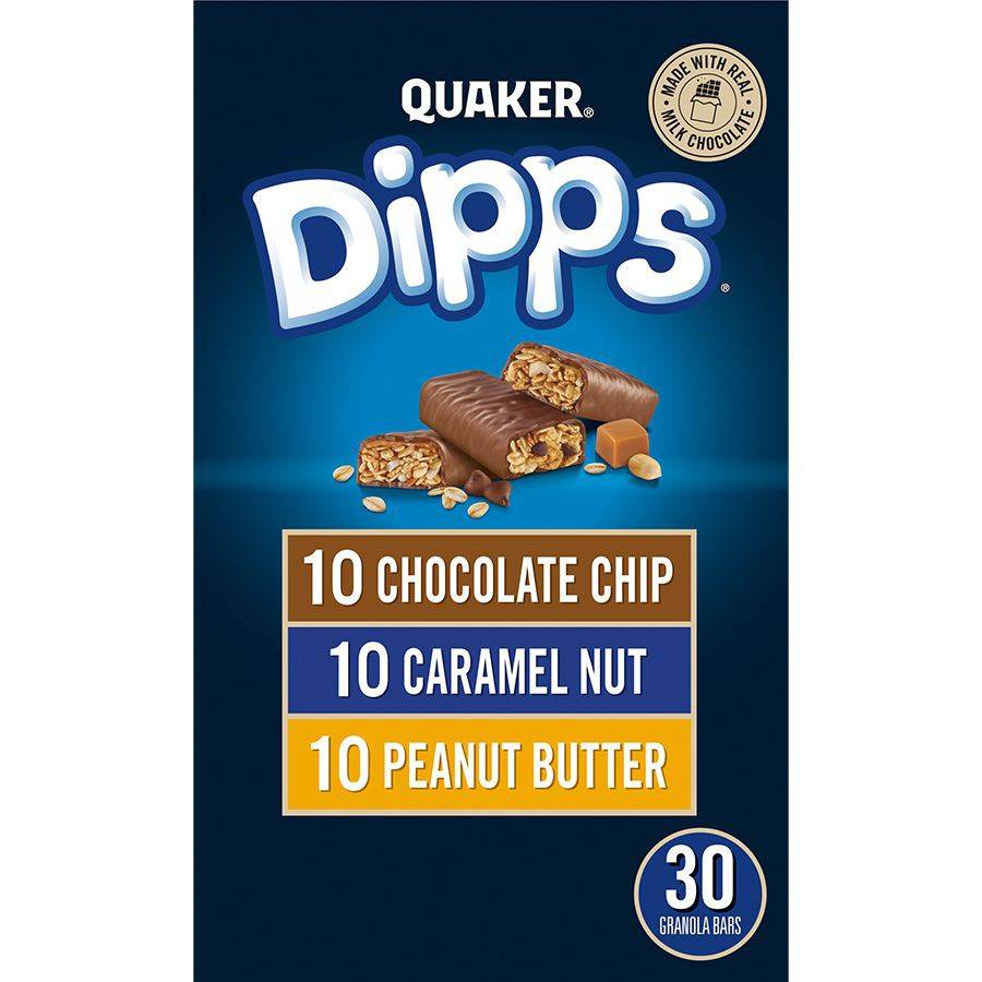 Quaker Dipps Triple Play Variety Granola Bars (930 g, 30 ct)