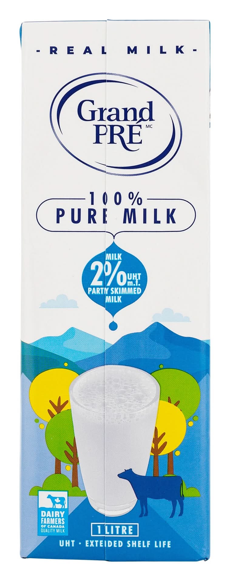 Grand Pré - Lait Uht Partiellement Écrémé, 6 × 1 L / Grand Pré Partly Skimmed Uht Milk, 6 × 1 L