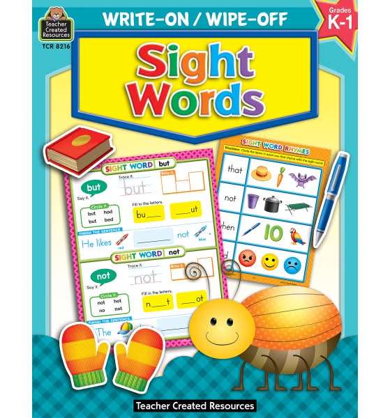 Teacher Created Resources Write-On/Wipe-Off Book, Sight Words, Preschool - Grade 1