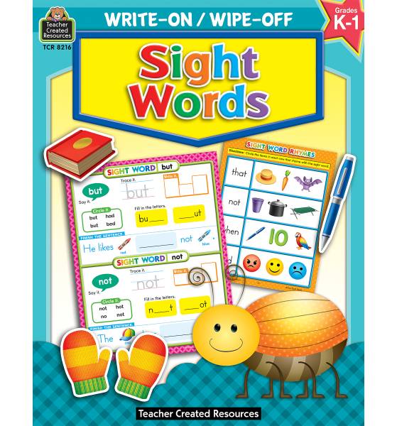 Teacher Created Resources Write-On/Wipe-Off Book, Sight Words, Preschool - Grade 1