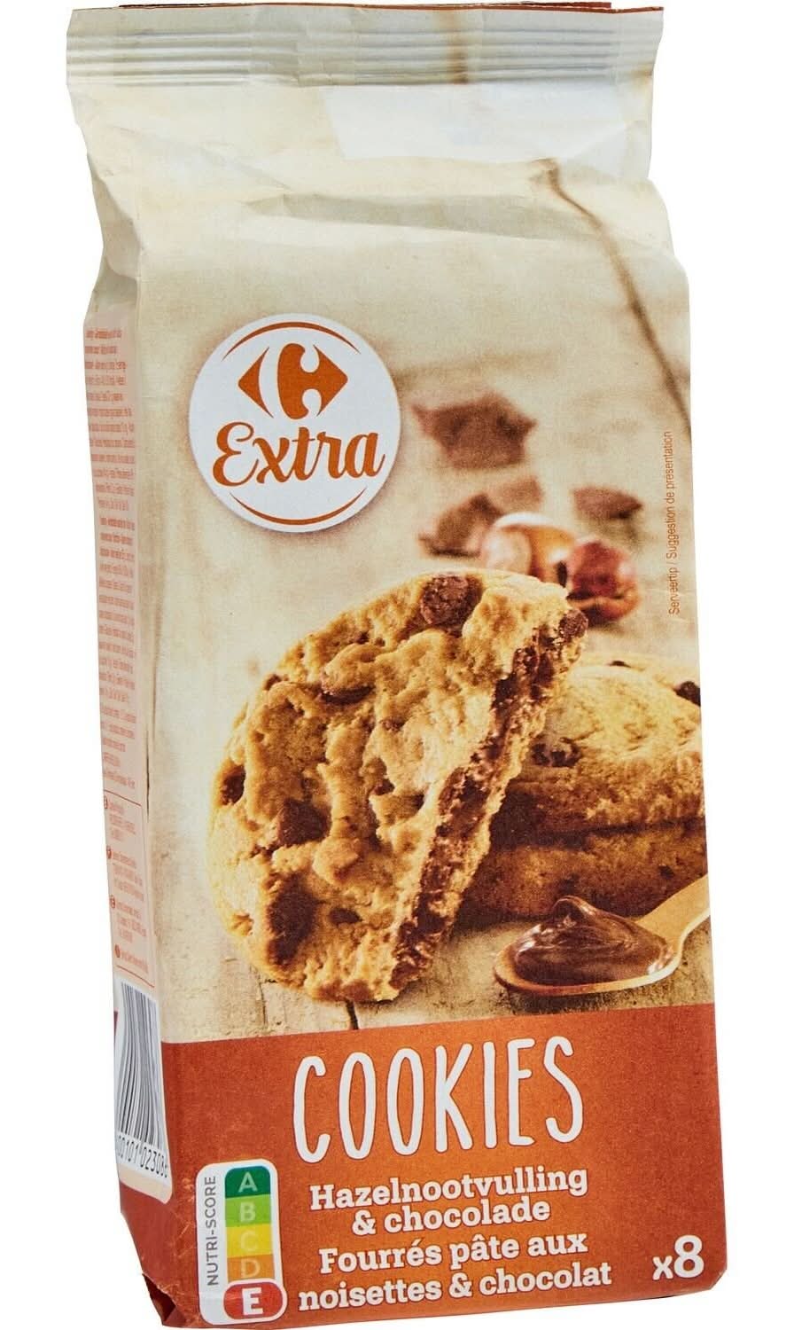 Carrefour Extra - Cookies fourrés, noisette & chocolat (8)