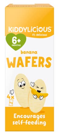 Kiddylicious Banana, Mini Wafers Baby Snacks (4 pack)