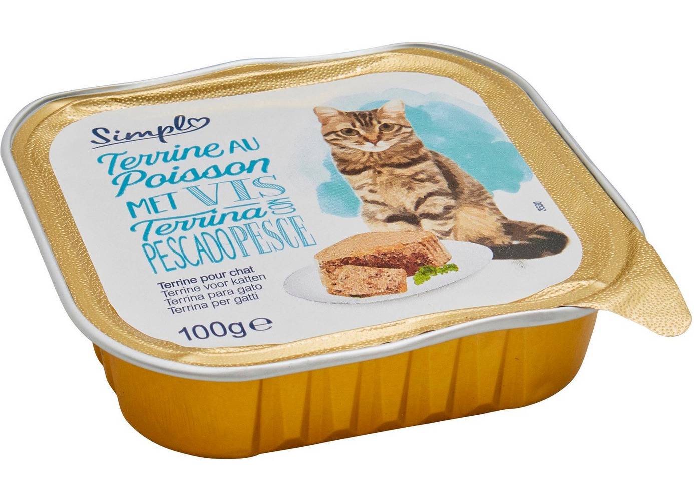 Simpl - Pâtée pour chat adulte en terrine poisson (100g)