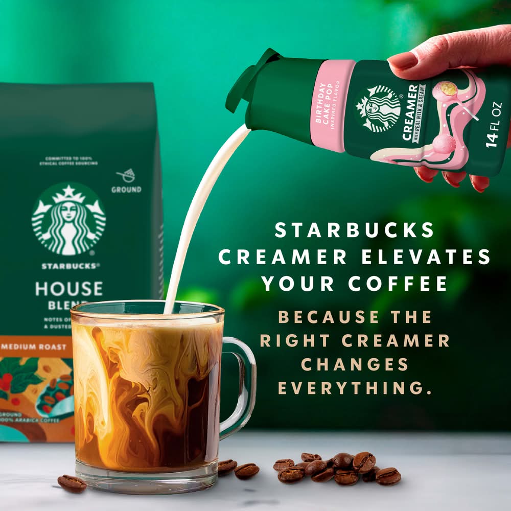 Starbucks Birthday Cake Pop Coffee Creamer Delivery Near Me | Order Online  | Uber Eats