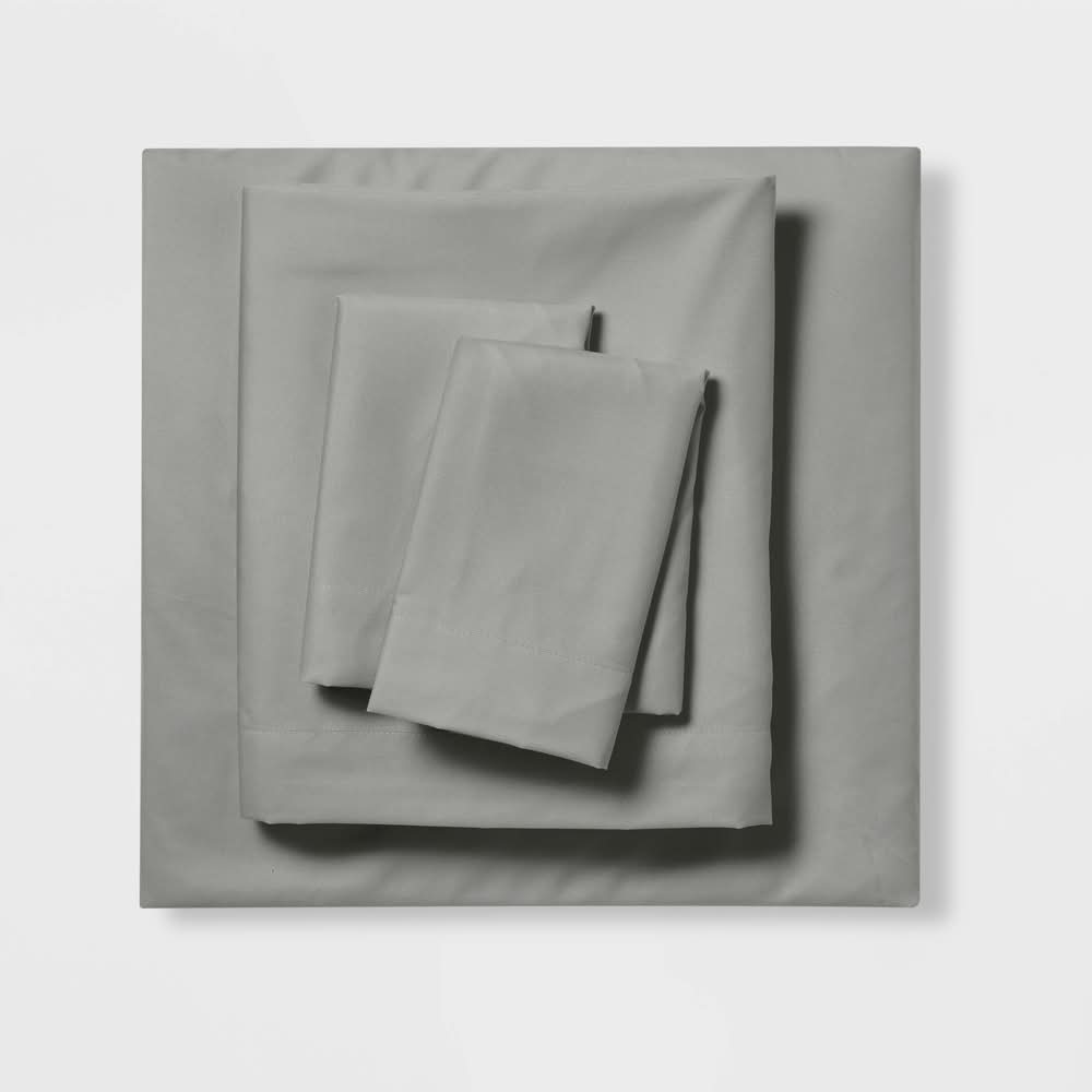 Room Essentials Microfiber Sheet Set, Queen, Gray (4 ct)
