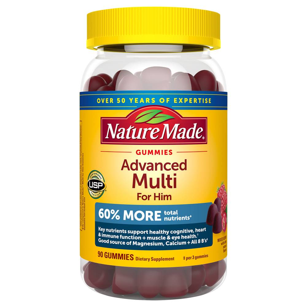 Nature Made Advanced Multi For Him Gummies, Mixed Berry (90 ct)