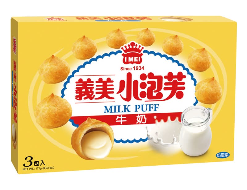 [限量]義美牛奶小泡芙(三入)171g <171g克 x 1 x 1Box盒>