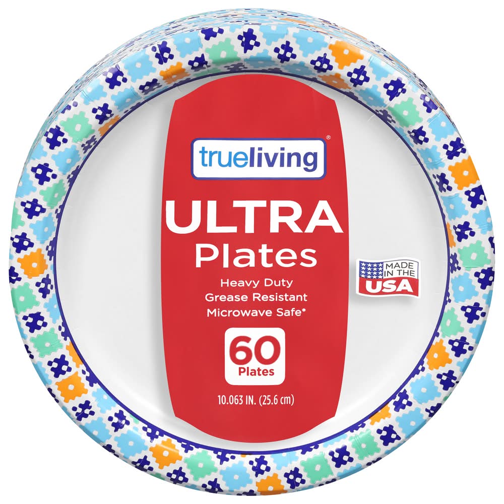 TrueLiving Heavy Duty Ultra Plates, 25.6 cm (60 ct)
