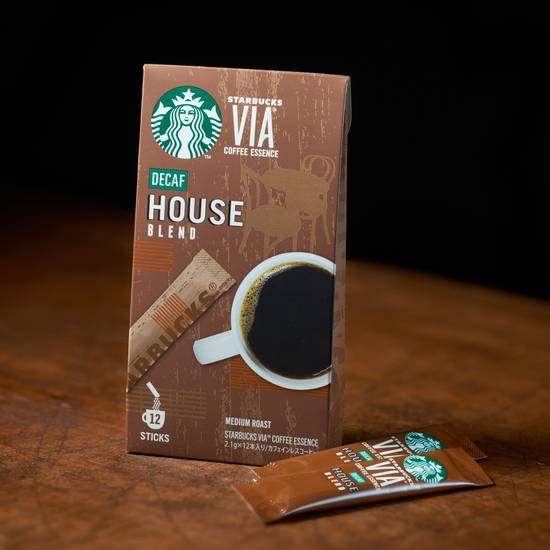 スターバックスヴィア® ディカフェハウスブレンド12本入り Starbucks VIA® Coffee Essence Starbucks Decaf House Blend 12Sticks