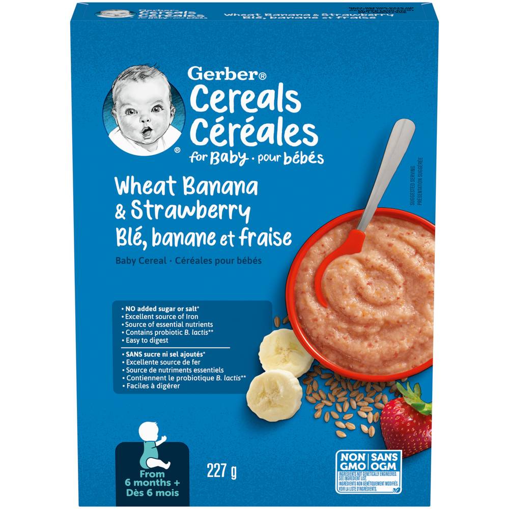 Gerber Wheat With Banana & Strawberry Baby Cereal (227 g)