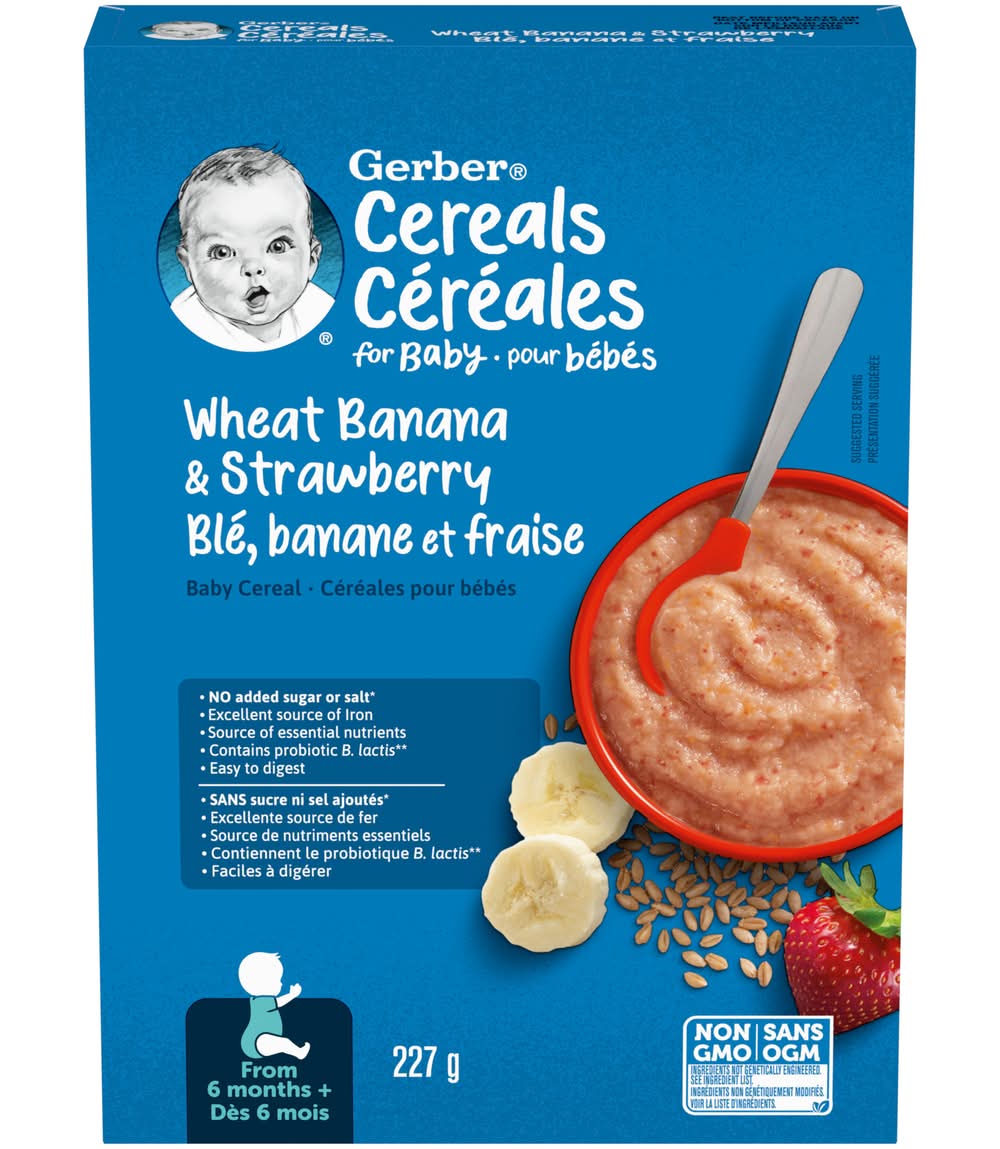 Gerber Wheat With Banana & Strawberry Baby Cereal (227 g)
