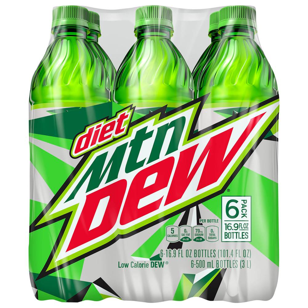 Mtn Dew Diet Soda (6 x 16.9 fl oz)