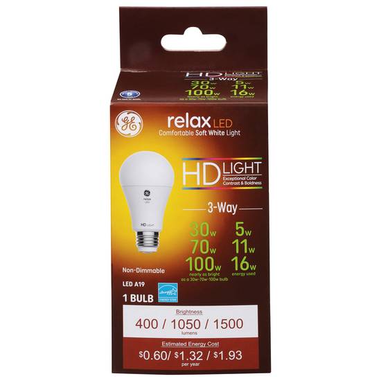 Ge Relax Led Soft White 5/11/16 Watts Light Bulb (1 ct)