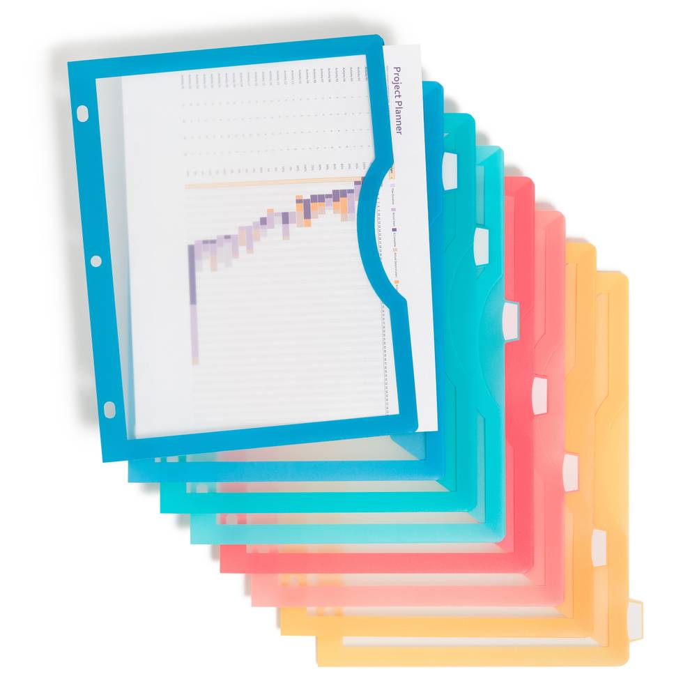 Les Produits U Clear View Single Pocket Dividers - Brights (8 ct)