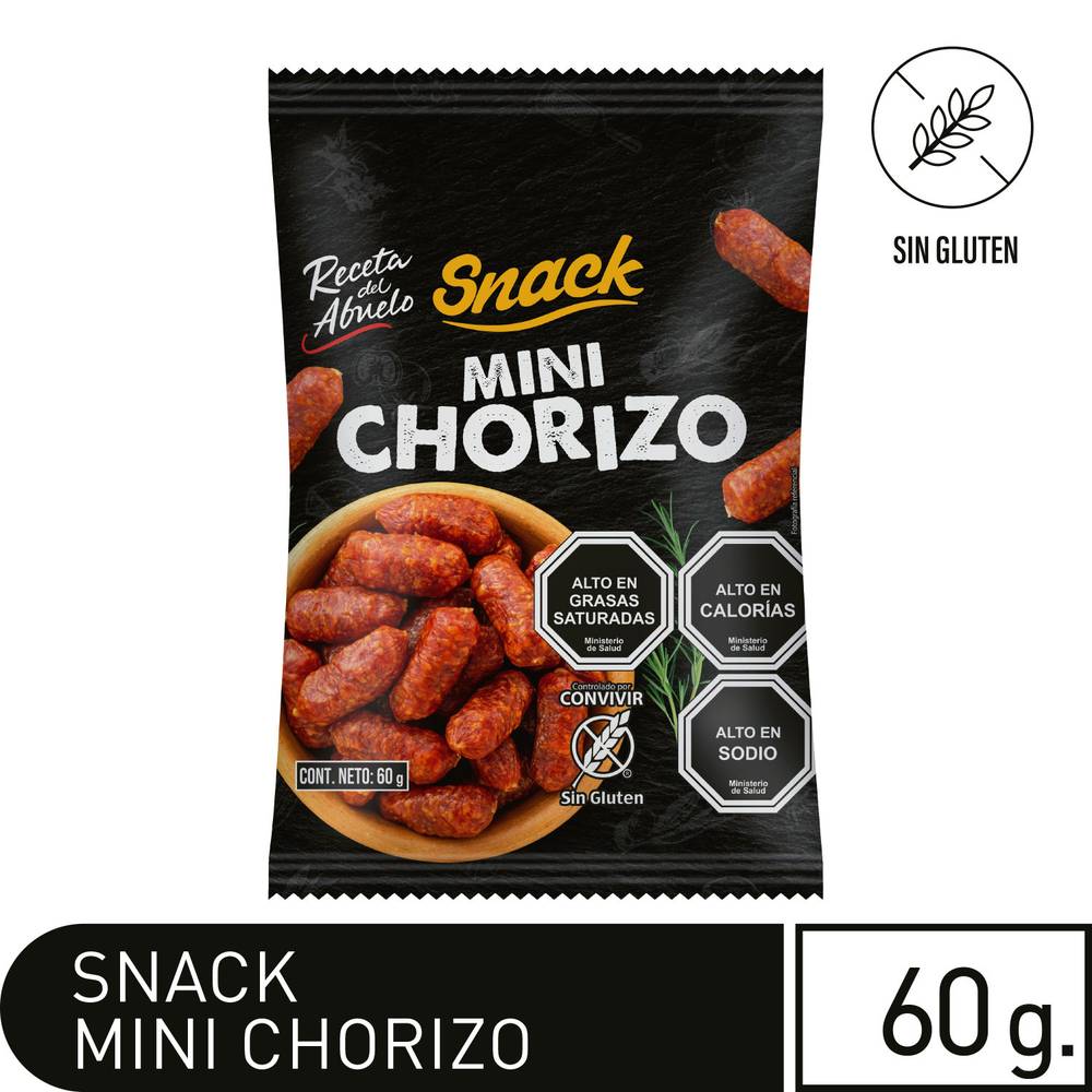 Receta del abuelo snack mini chorizo (60 grs)