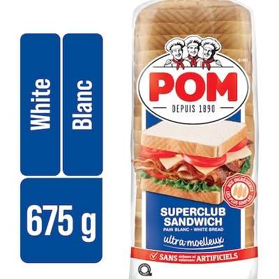 Pom pain blanc à sandwich superclub ultra-moelleux - superclub ultra-soft white sandwich bread
