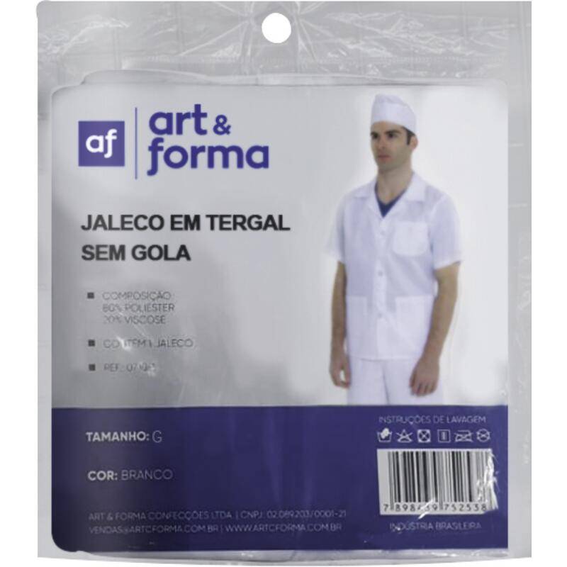 Art&forma jaleco em tergal sem gola (1 unidade)